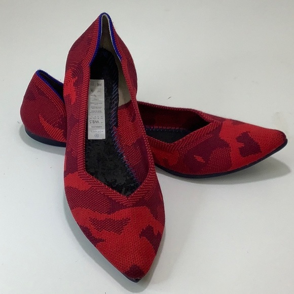 Rothy’s Red Camo the point ballet flats size 8.5 EUC - Picture 11 of 13
